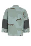 Oamc Cotton Blend Camo Shirt With Adjustable Cuffs In Blue