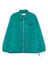 Oamc Quilted Zip-fastening Overshirt In Green