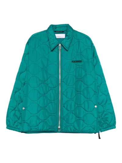Oamc Quilted Zip-fastening Overshirt In Green