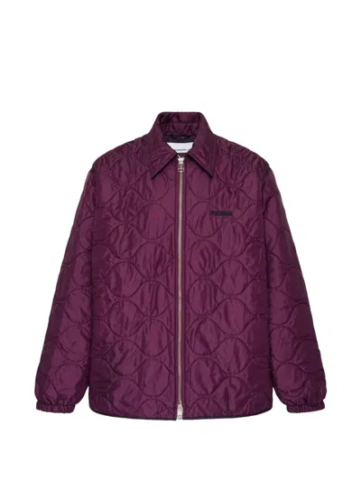 Oamc Quilted Zip-fastening Overshirt In Purple