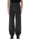 Oamc Relaxed Fit Black Chino Cargo Pants In Black