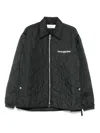 Oamc Padded Black Combat Overshirt With Quilted Design In Black