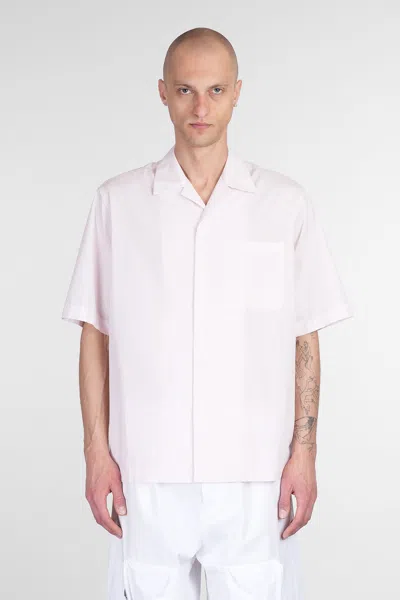 Oamc Shirt In Rose-pink Cotton In White