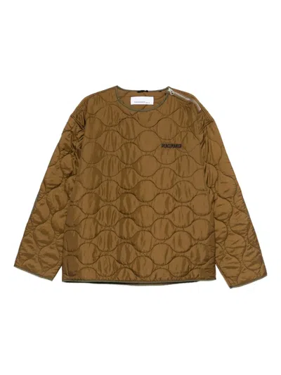 Oamc Shoulder Zip Liner Clothing In Brown