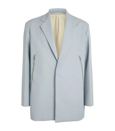 Oamc Side-zip Oversized Blazer In Grey