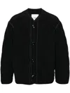 Oamc Single-breasted Quilted Jacket In Black