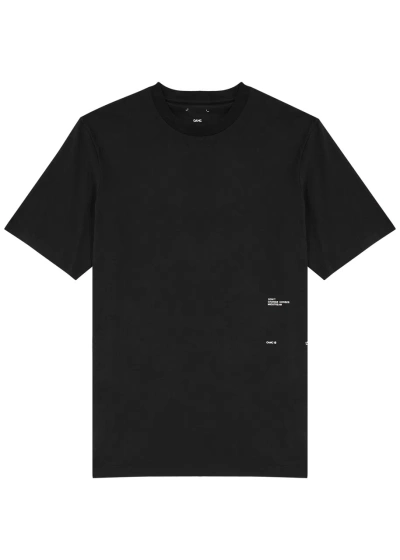 Oamc Stiller Printed Cotton T-shirt In Black