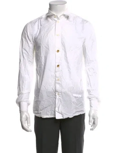 Pre-owned Oamc Striped Long Sleeve Dress Shirt In White