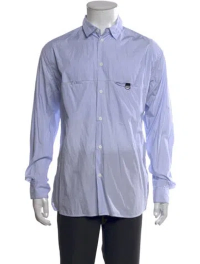 Pre-owned Oamc Striped Long Sleeve Shirt In Blue