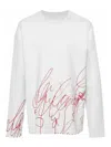 Oamc Scribble-print Fleece Jumper In White