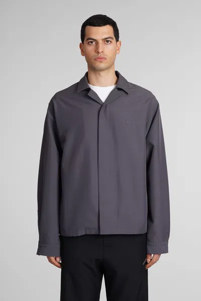 Oamc System Shirt Casual Jacket In Grey Cotton