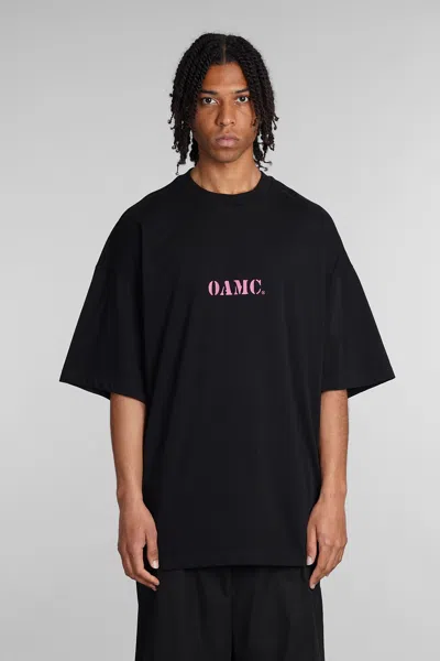 Oamc Logo-print Cotton T-shirt In Black