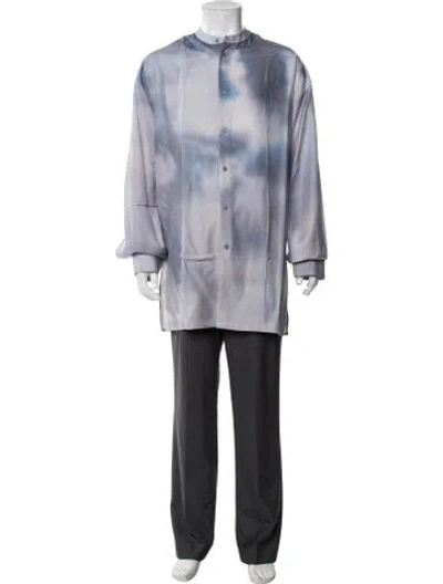 Pre-owned Oamc Tie-dye Print Long Sleeve Shirt W/ Tags In Blue