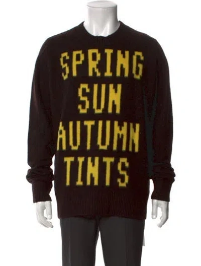 Pre-owned Oamc Wool Printed Pullover In Brown