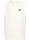 Oamc Zipped Cotton Tank Top In Neutrals