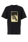 Oamc Black Cotton T-shirt In Black