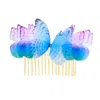 Oanasavu.creations Women's Blue / Purple / Gold Silk Butterflies Wedding Hair Comb Bridesmaids Gifts Party Hair Accesso In Multi