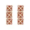 Oanasavu.creations Women's Brown / Gold Brown Glass Beads & Silver Lace Design Long Elegant Earrings In Multi