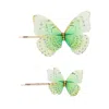 Oanasavu.creations Women's Butterfly Bobby Pin Set Hair Pins Mint Green Summer Accessories In Green