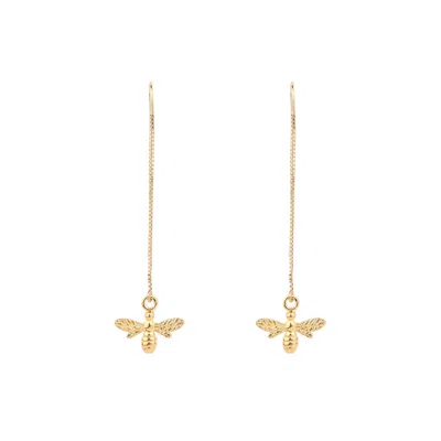 Oanasavu.creations Women's Gold Bee Dangle Chain Earrings