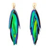 Oanasavu.creations Women's Gold / Green Beetle Earrings Recycled Natural Metallic Green Earrings Gold Drop Ear Studs