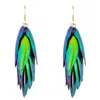 Oanasavu.creations Women's Gold / Green Beetle Wings Drop Statement Earrings Gold Hook Ear Wires