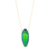 Oanasavu.creations Women's Gold / Green Scarab Gold Necklace And Real Beetle Insect Pendant