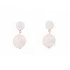 Oanasavu.creations Women's Gold / White White Luster Freshwater Round Pearls Dangle Earrings Gold Ear Studs In Multi