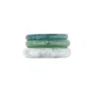 Oanasavu.creations Women's Green / Blue / White Jade Jadeite Gemstone Stone Rings Set Ring Bands