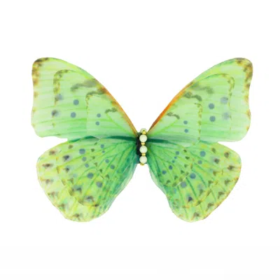 Oanasavu.creations Women's Green Silk Butterfly Hair Clip Barrette Accessory