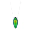 Oanasavu.creations Women's Green / Silver Sterling Silver Necklace Real Beetle Insect Pendant