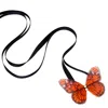 Oanasavu.creations Women's Monarch Butterfly Ribbon Tie Choker Necklace Black Ribbon In Black