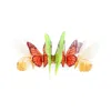 Oanasavu.creations Women's Orange / Green Colourful Green & Orange Silk Butterfly Hair Clip In Multi