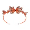 Oanasavu.creations Women's Orange / Yellow / Orange Silk Butterfly Hair Crown Headband Hairband Wedding Guest Accessory