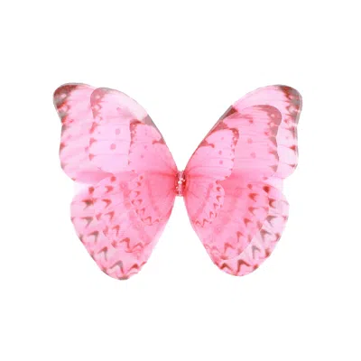 Oanasavu.creations Women's Pink Hair Clip Accessory Silk Butterfly Hair Wear