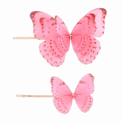 Oanasavu.creations Women's Pink / Purple / Gold Pink Butterfly Bobby Pin Set Hair Pins Summer Accessories In Multi