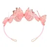 Oanasavu.creations Women's Pink / Purple / Pink Goddess Headband Silk Butterfly Fairy Wings Wedding Guest Accessory