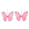 Oanasavu.creations Women's Pink / Silver Pink Silk Butterfly Earrings Silk Wings Fairy Jewelry