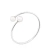 Oanasavu.creations Women's Silver / White Bangle Bracelet Sterling Silver And Pearls Fine In Multi