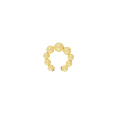 Oanasavu.creations Women's Sterling Silver & Pastel Yellow Pearls Ear Cuff