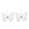 Oanasavu.creations Women's White / Gold White Bridal Silk Butterfly Gold Dangle Earrings