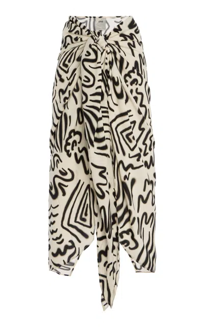 Oas Aerosol Cyan Woven Sarong In Black,white