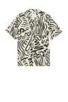 Oas Aerosol Printed Camp Shirt In White