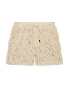 Oas Atlas Crochet Drawstring 5.5 Shorts In Off White