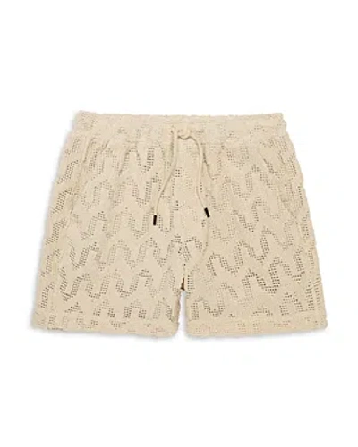 Oas Atlas Crochet Drawstring 5.5 Shorts In Off White