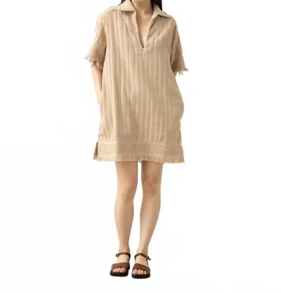 Oas Aya Terry Dress In Beige In Brown