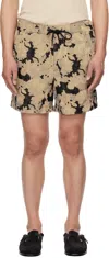 Oas Beige & Black Jura Contraste Terry Shorts In Multi