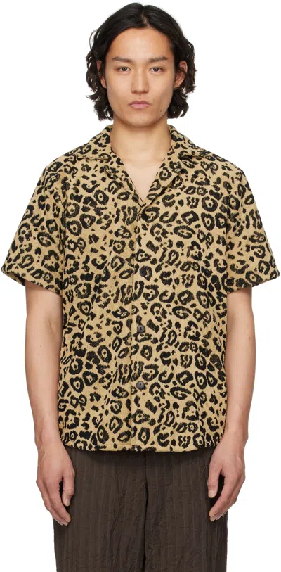 Oas Beige & Black Leo Cuba Terry Shirt