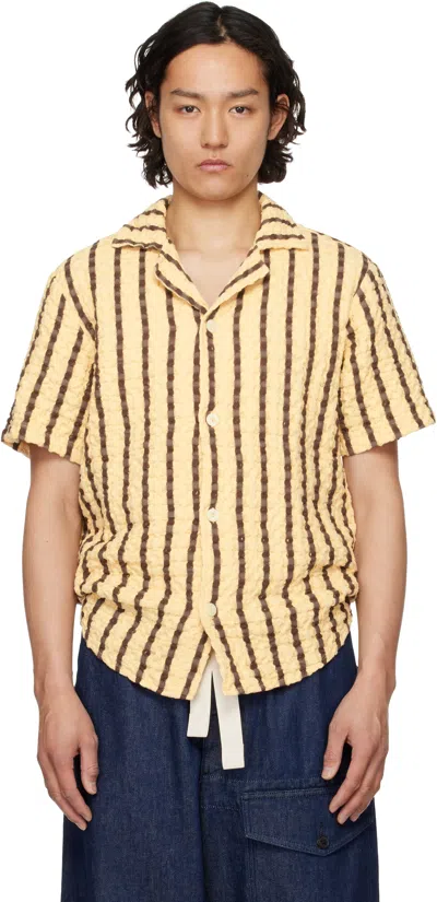 Oas Beige & Brown Cuba Waffle Shirt In Multi