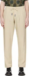 Oas Beige Linen Long Trousers In Beige